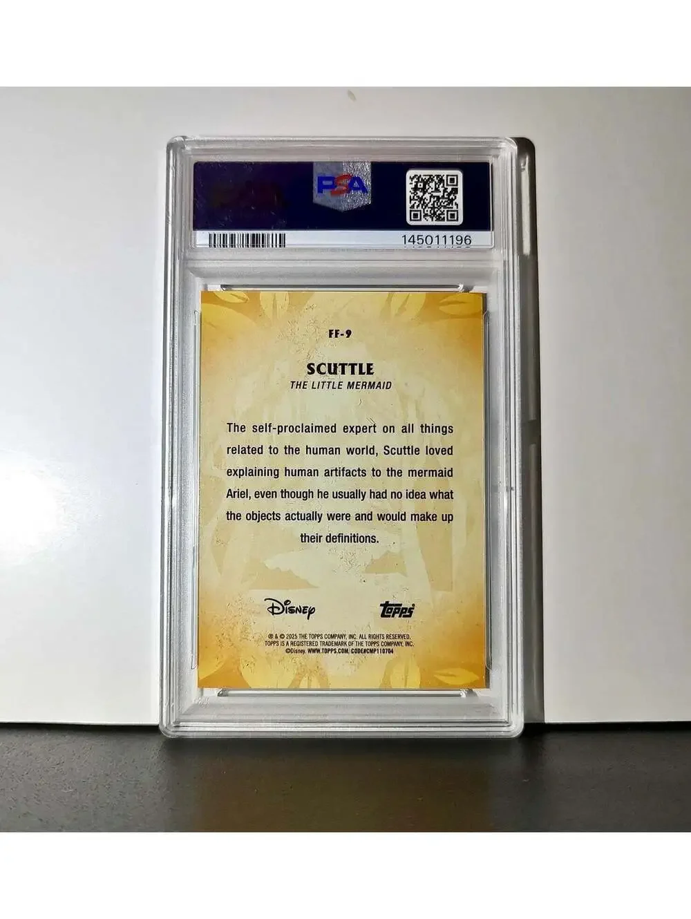 Scuttle 2025 Topps Disney #FF-9 Furry Friends Card The Little Mermaid PSA 9